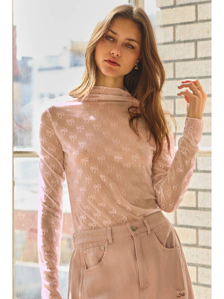 Oddi – Top de malha - Mulher por atacado – Top de Gola Alta em Malha Transparente2