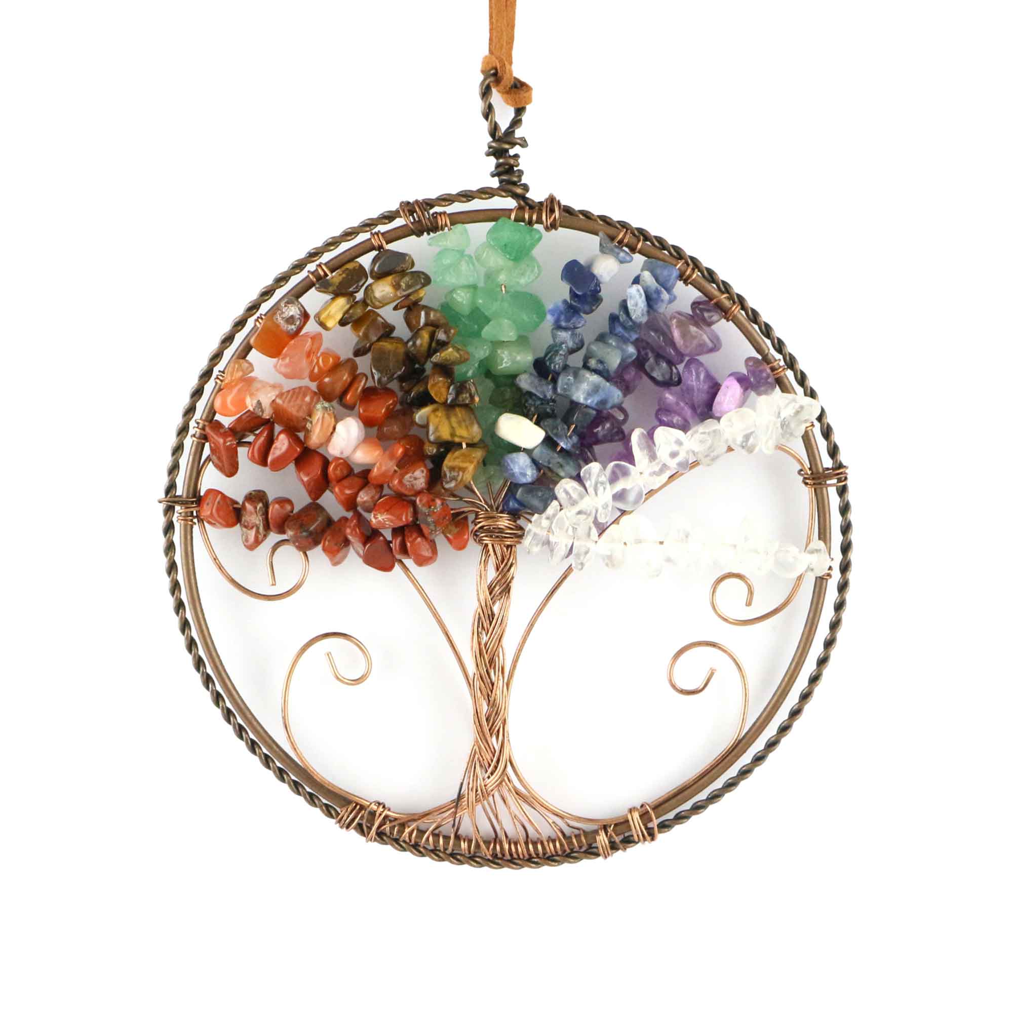 Decor N Beyond – wholesale Ornament – 4" Healing Gemstone Tree of Life Ornament, Gift for Mom0