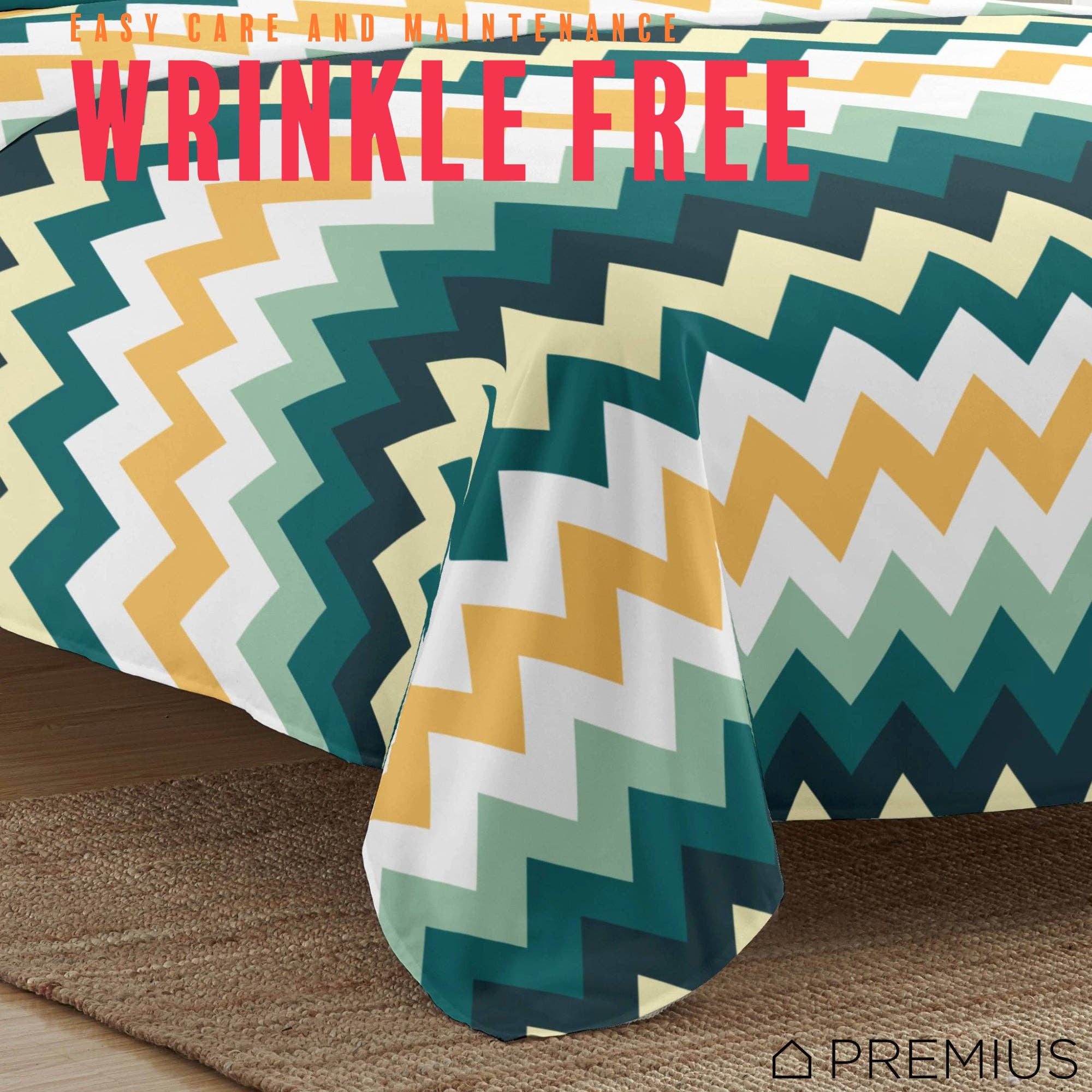 ShopBobbys - Wholesale Sheet Set - PREMIUS Montego Soft Wrinkle-Free Microfiber Sheet Set, Green-Yellow2