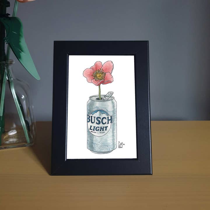 Impression encadrée de 4 x 6 pouces de rose sauvage du Dakota du Nord pour la vente par Lee McGuire Art