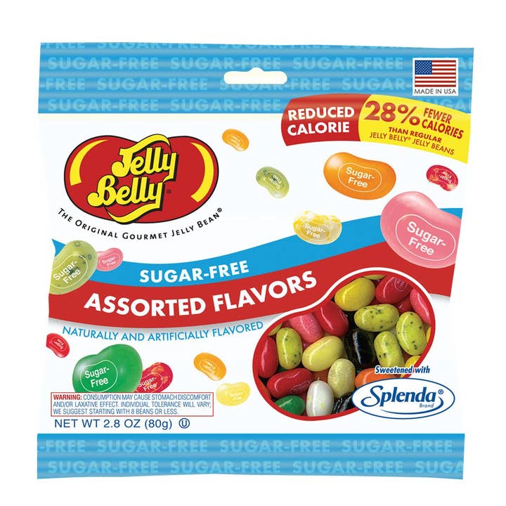 Grandpa Joe's Candy Shop - Wholesale Gummy - Jelly Belly Sugar Free Jelly Beans Candy Peg Bags, 12ct