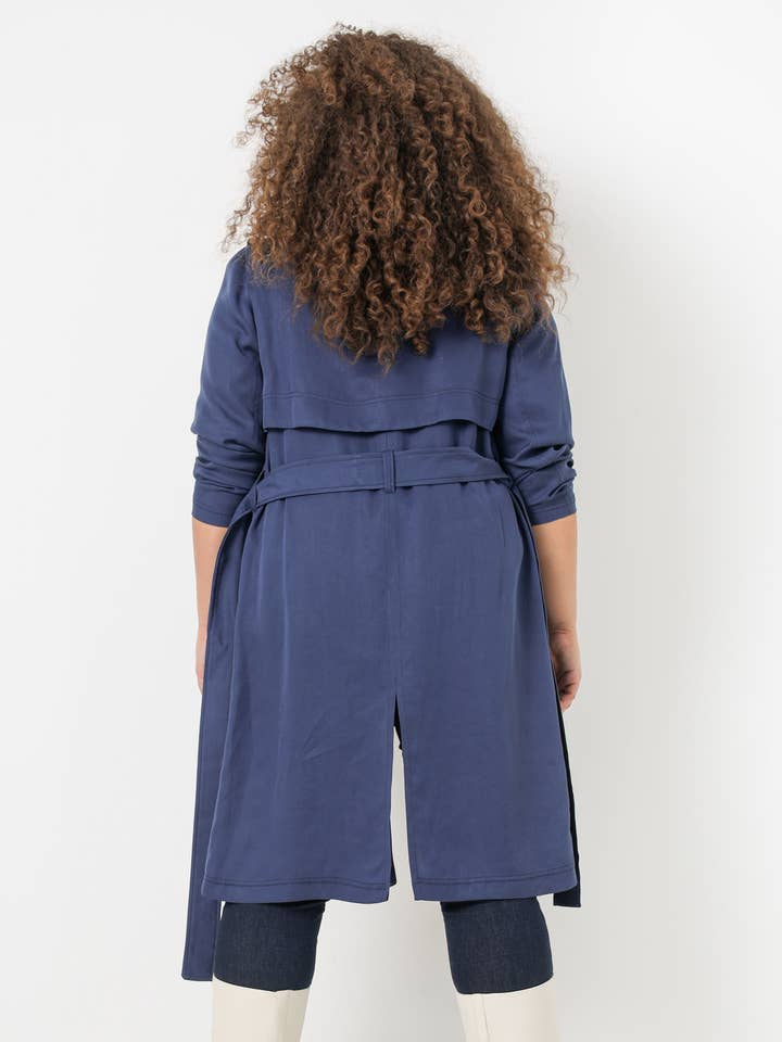 Einfarbiger Trenchcoat aus Cupro (Expedition 5/10 Februar) für den Großhandel von Jean-Marc-Philippe