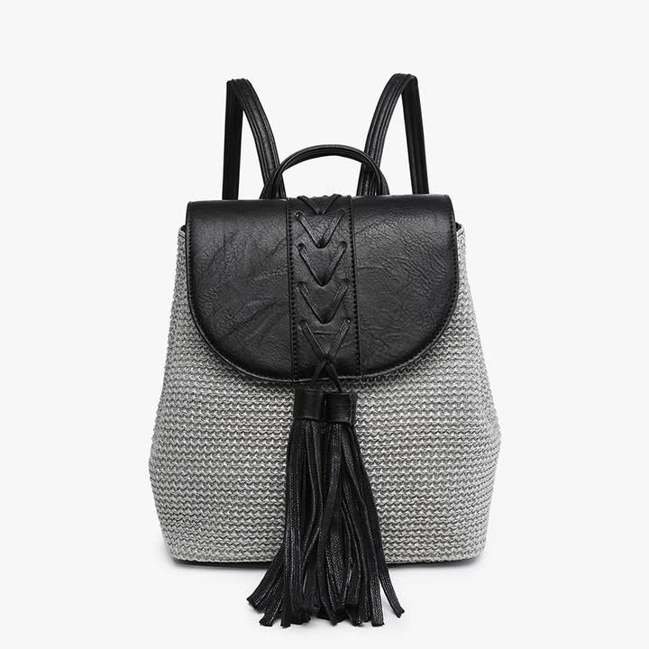 JNC RT (Jen & Co. Outlet) - Wholesale Backpack - Women's - BP2277 Eleanora Straw Backpack w/ Vegan Leather Detail0