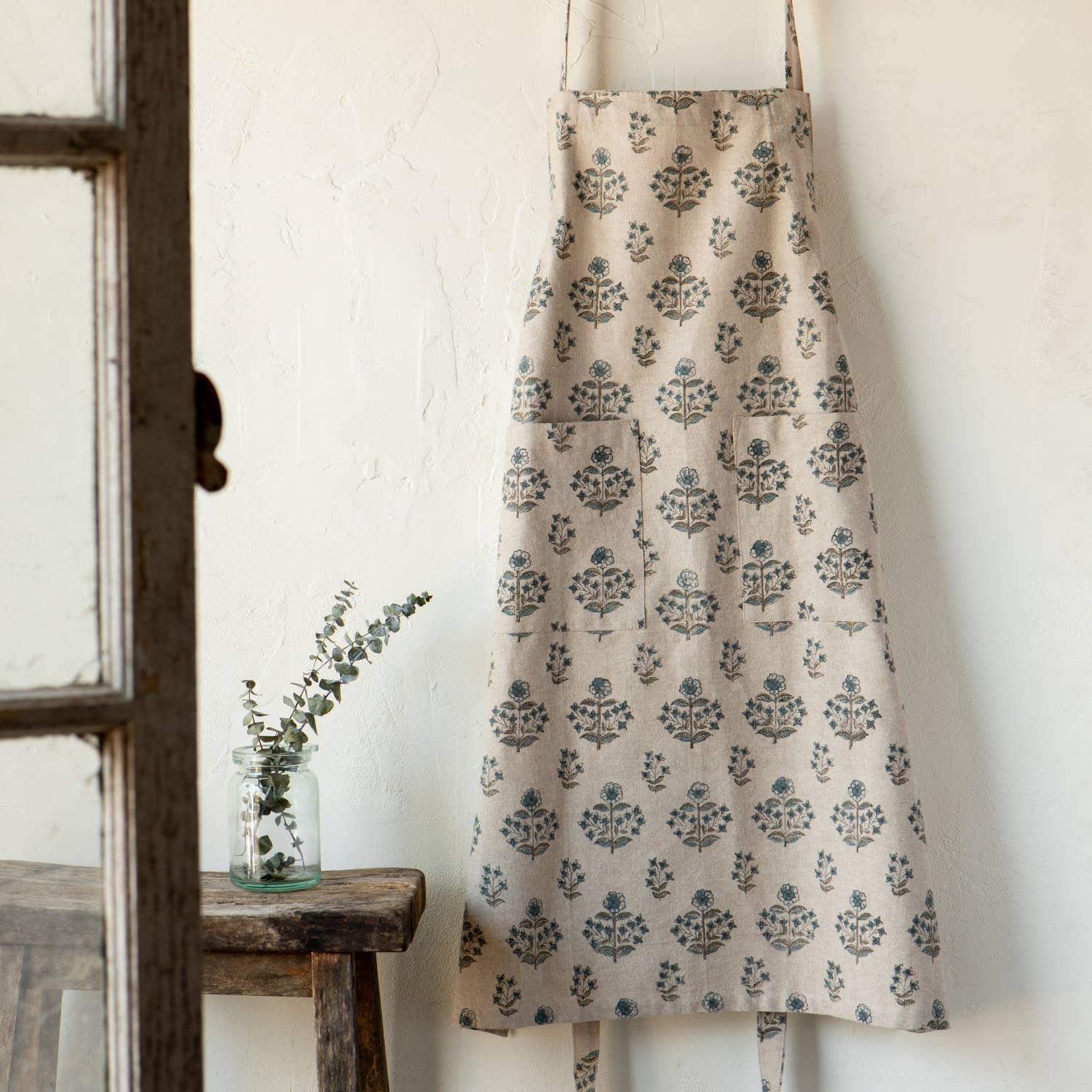 Danica Heirloom - Wholesale Apron - Salvia Block Print Apron2