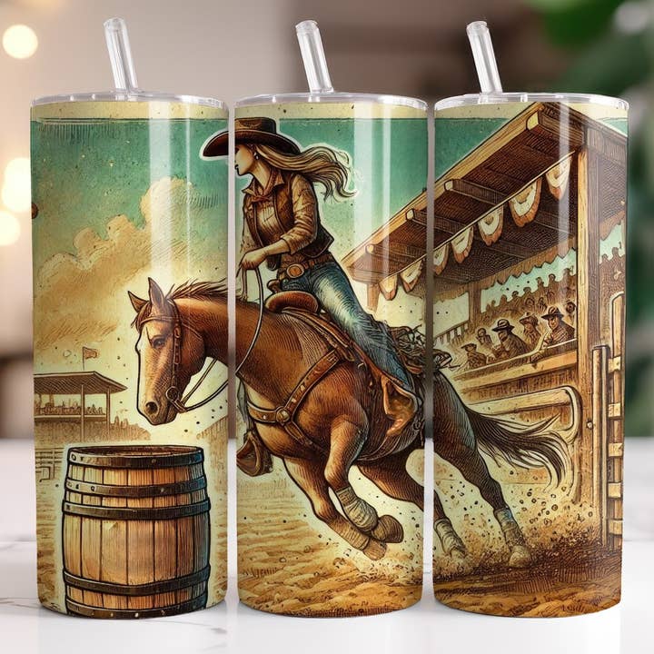 Rodeo Barrell Racing Tumbler for wholesale by FloBama Girls Wholesale