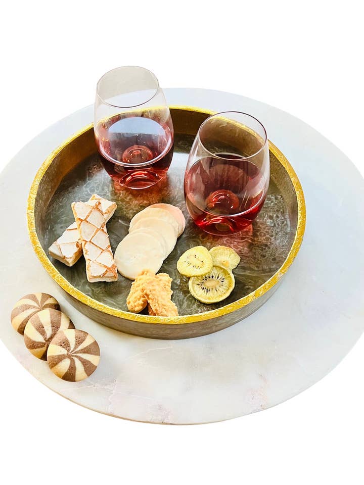 Bruine hars ronde dienblad voor wholesale door Tiramisu