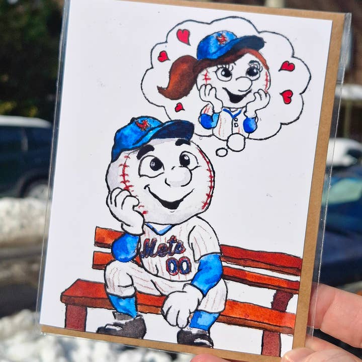 Johnnerdraws - Wholesale Love Card - Mrs Met :Forever Bae! -Handmade Greeting Card