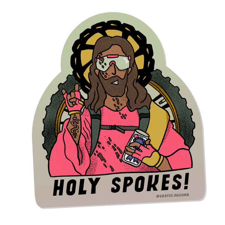 Mountain Biker Jesus | Holy Spokes for wholesale by Grayce Wylder Creative Co