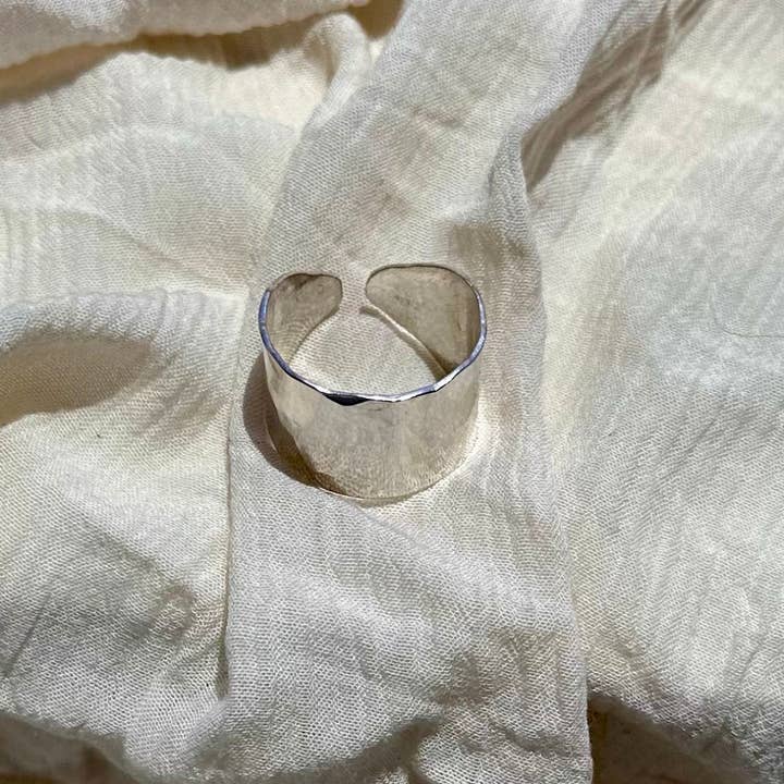 Cigar Band Ring Sterling Silver for wholesale by Zaffera Studios