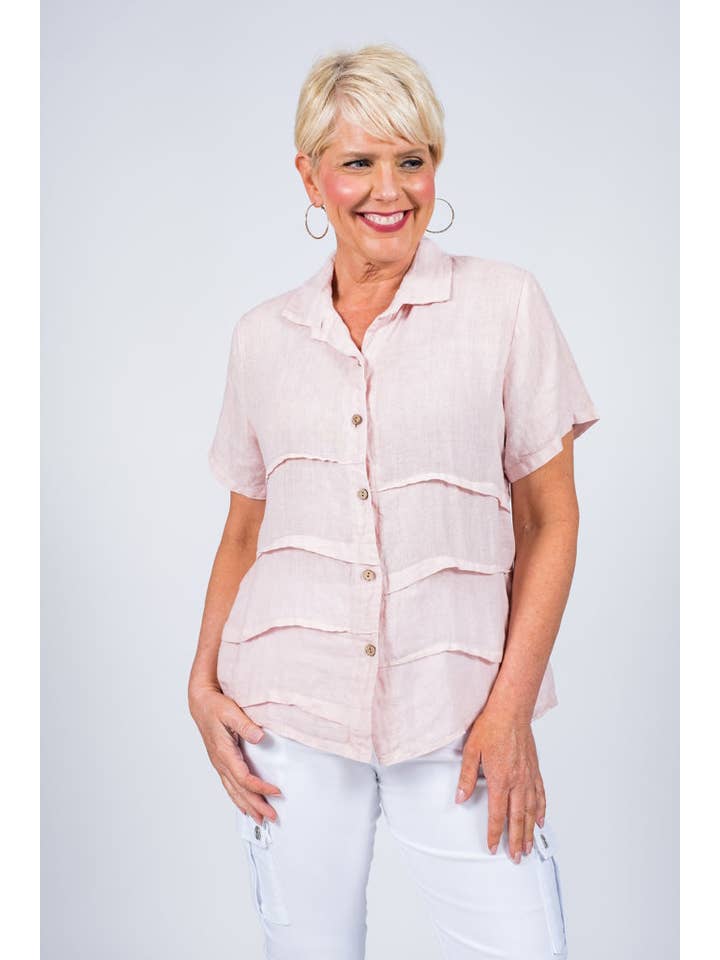 TINA Stephens Italy/Tees By Tina – Engroshandel Skjorte med buttondown – til kvinder – Alorah Darted knap ned skjorte (BSS186)13