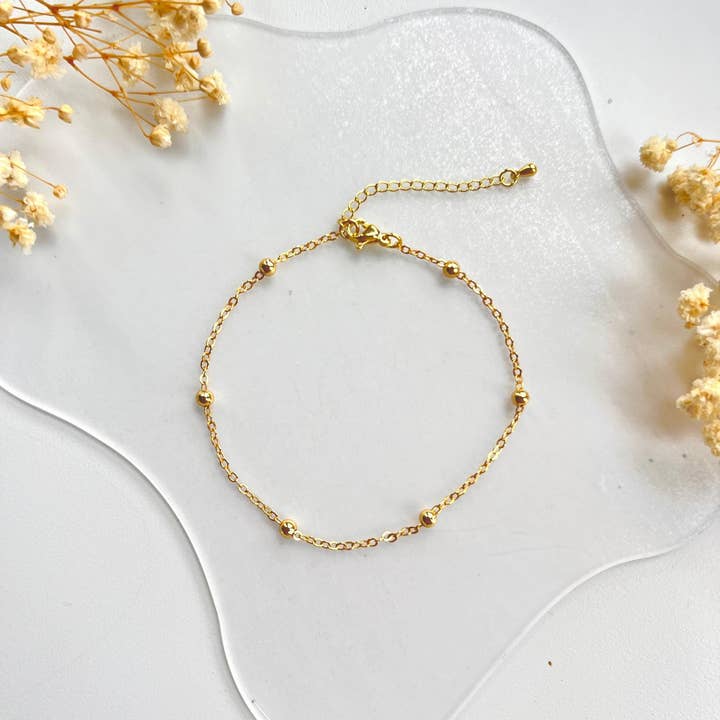Gouden kralenketting armband, minimalist, cadeau voor haar voor wholesale door Rossie Jewellery