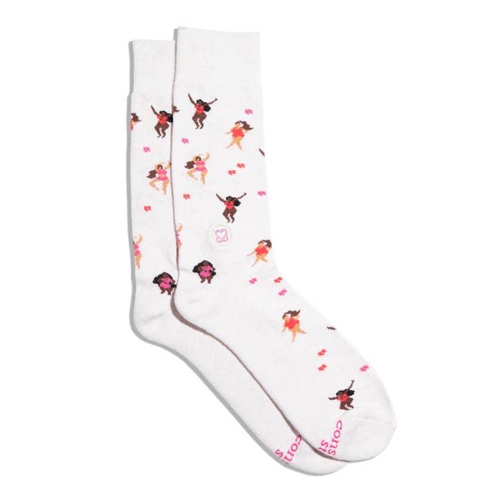 Socks that Support Self-Checks (Beige Women) for wholesale by Conscious Step