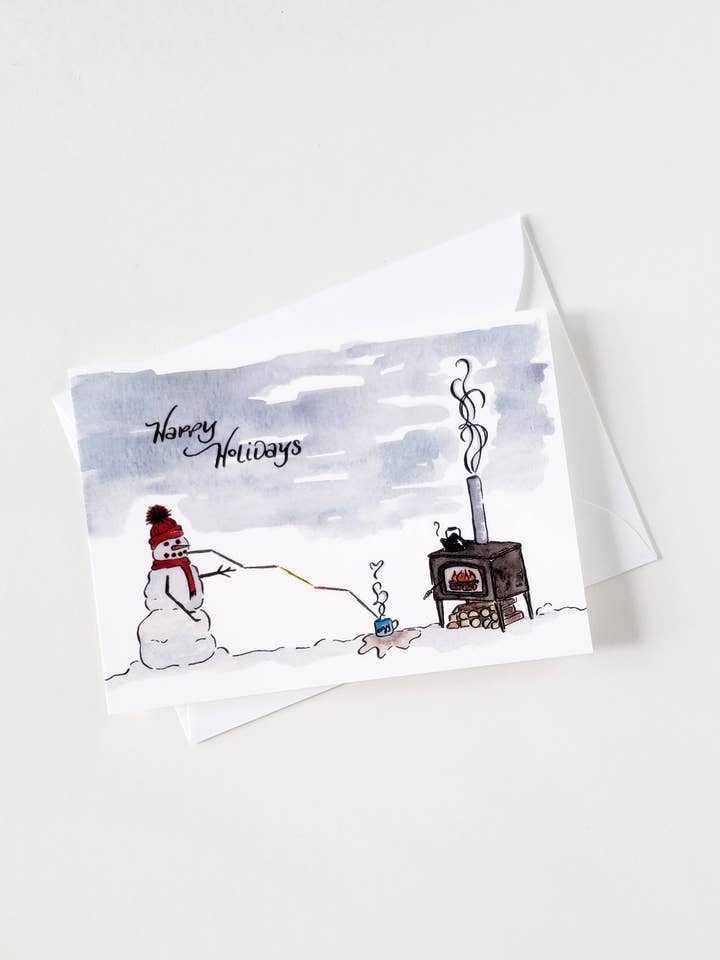 Schneemann-heiße Schokoladen-Mini-Karte für den Großhandel von The Painted Pen