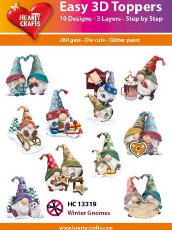 Hearty Craft Easy 3D Topper Winter Gnomes Having fun for wholesale by Ecstasy Crafts Distributing
