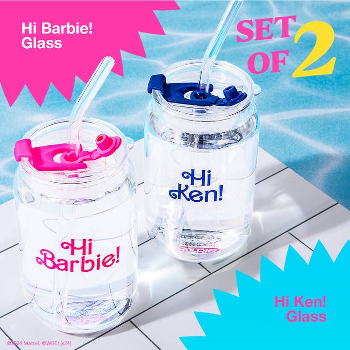 Dragon Glassware - Wholesale Drinking Glass/Cup - Barbieâ„¢ The Movie - Hi Barbie! Hi Ken! Drinking Glasses