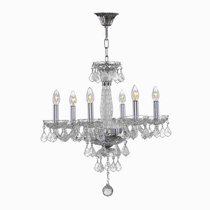 Crystal 6-Light Chandelier by Asfour® for wholesale by ChandelierParts