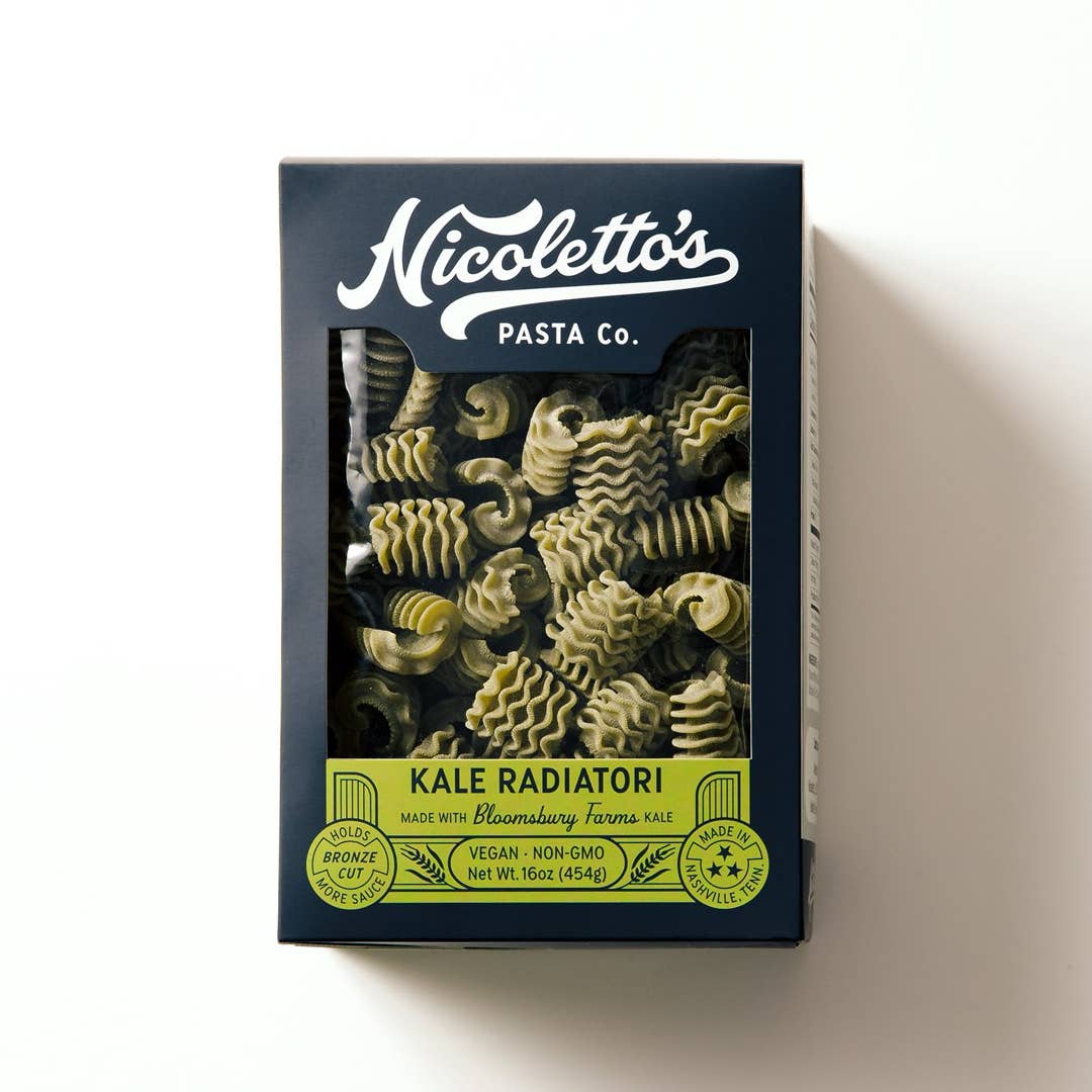 Nicoletto's Pasta Co. - Wholesale Pasta - Bronze Cut Kale Radiatori