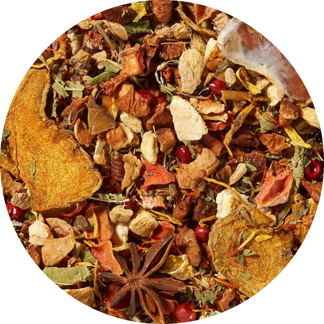 Papo'thé – wholesale Loose tea – Mandarin Honey Turmeric Herbal Tea 50g0