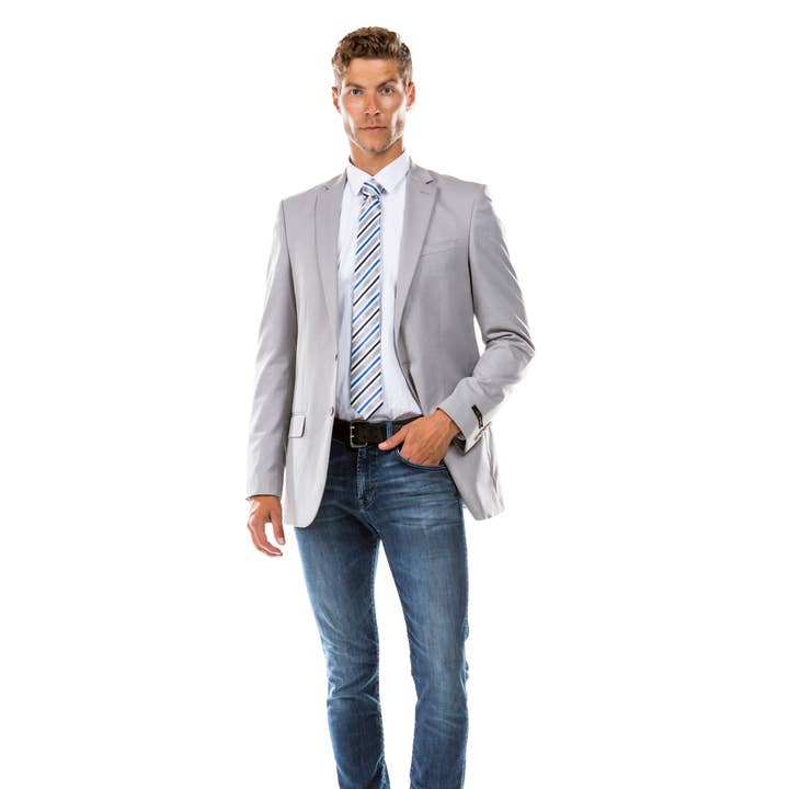 ZeGarie Tailored Fit Suit Separates Jacket, Light Grey for wholesale by Suits America