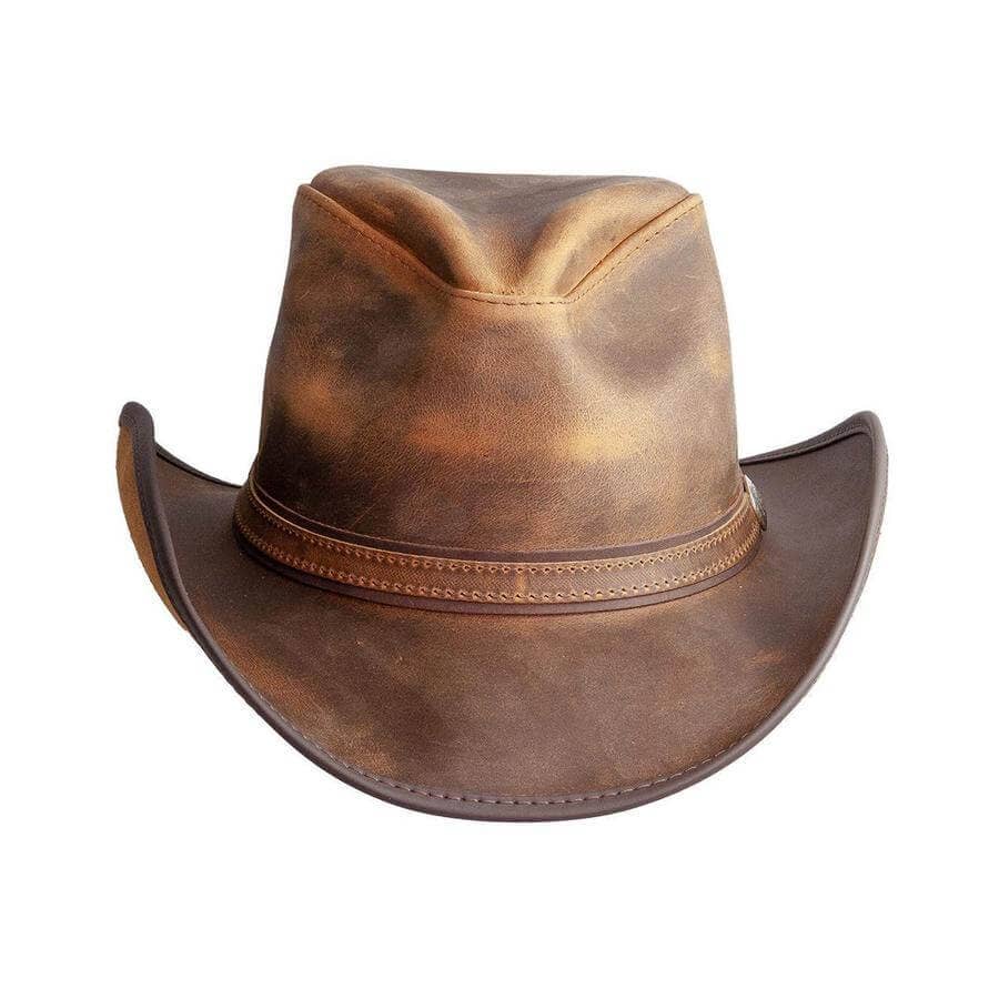 American Hat Makers - Venta al por mayor Sombrero cowboy - Unisex - Sombrero Vaquero de Cuero Genuino con Concho - Estilo Cyclone5