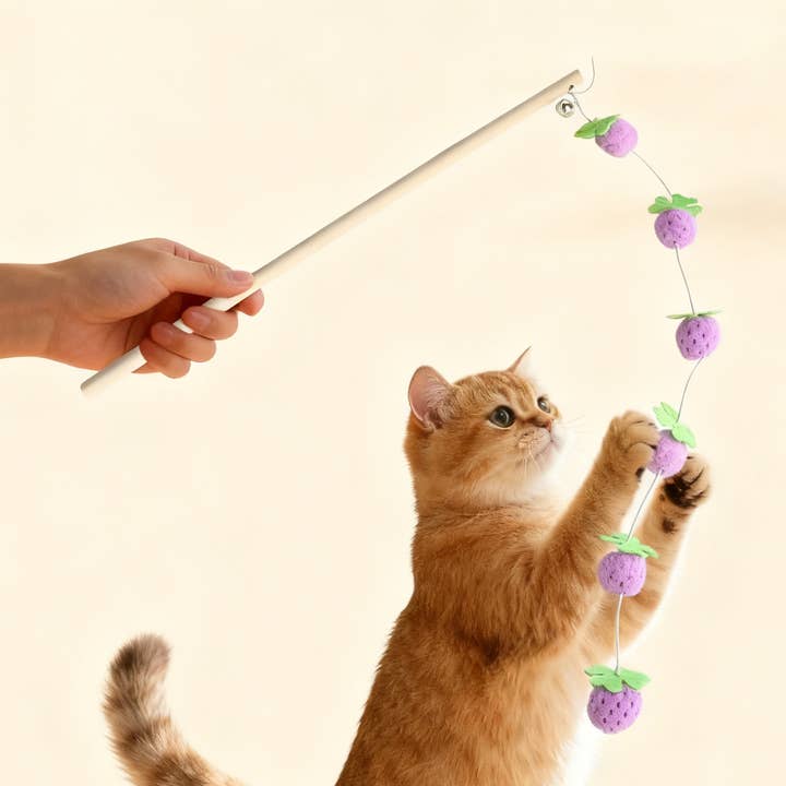 Cat Teaser Toy Persimmon Bell Wand Interactive_CWMM11524 for wholesale by PAWPAWwholesale