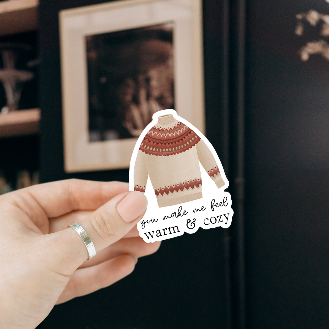 Tilda&Theo - Wholesale Sticker - Warm & Cozy sticker sweater - vinyl sticker sweater2