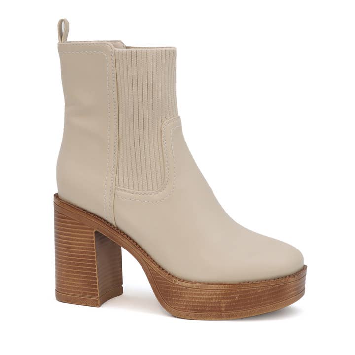 Yoki Fashion - Wholesale Booties - Women's - Women's Chunky YALE-10 Heel Short Bootie with stretch