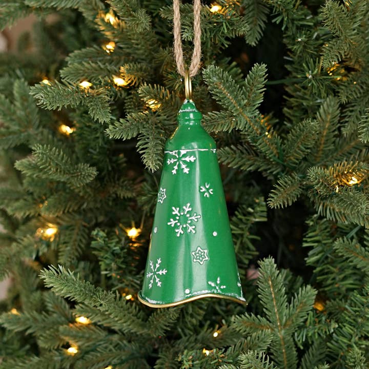 570685- Nordic Holiday Lantern Bell-Green-7H x 3.25D for wholesale by Holiday Depot Inc.