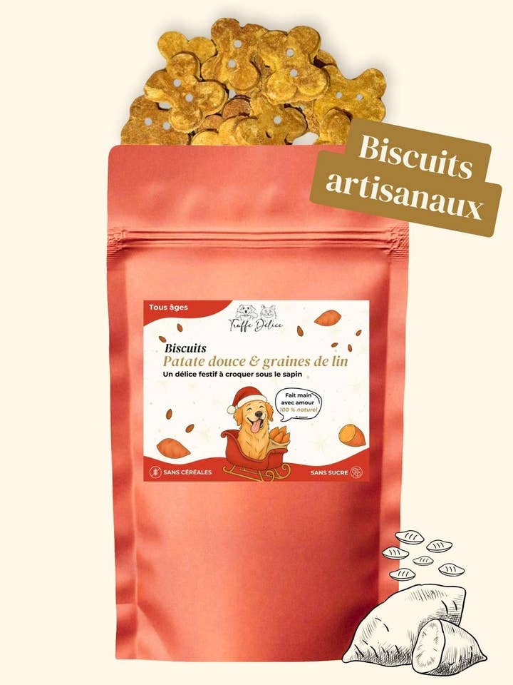 Sweet potato & flaxseed cookies for wholesale by Truffe Délice