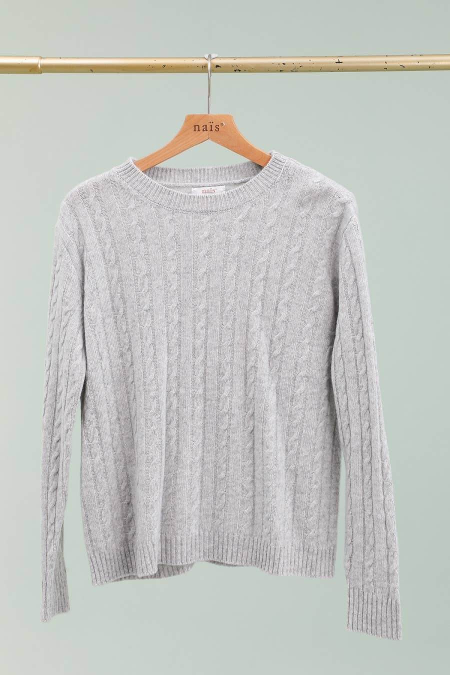 NAÏS PARIS - Wholesale Knit Sweater - Women's - Crew neck cable knit sweater in 100% extra fine merino wool8