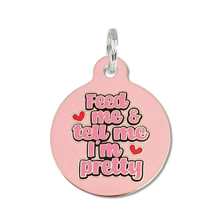 Bad Tags - Wholesale Pet Identification Tag - Cat/Dog - Cute Dog ID Tag w/ Personalized QR Code - Tell Me I'm Pretty