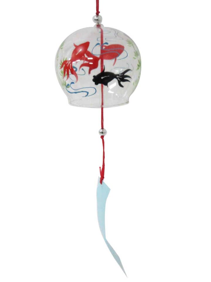 Japanese Glass Wind Chime Goldfish, Edo Style Summer Decor for wholesale by 「FUNJI」In Japan