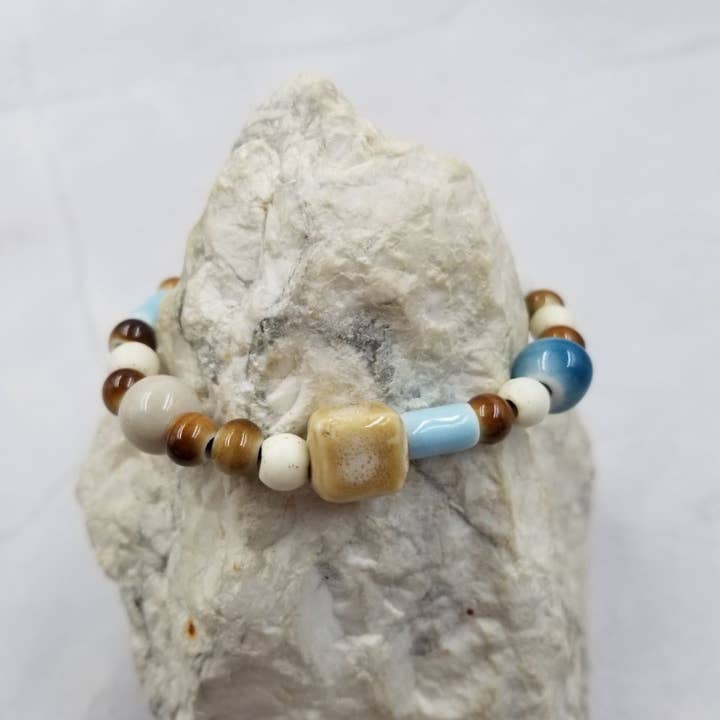 Colorful Ceramics Bead Stretch Bracelet for wholesale by The Pretty Jewellery