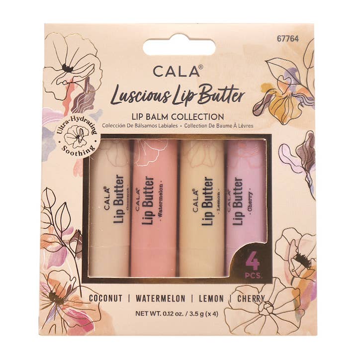 PINEAPPLE Beauty – wholesale Lip balm set – CALA 67764 Luscious 4pc Butter Lip Balm Collection - 6 set1