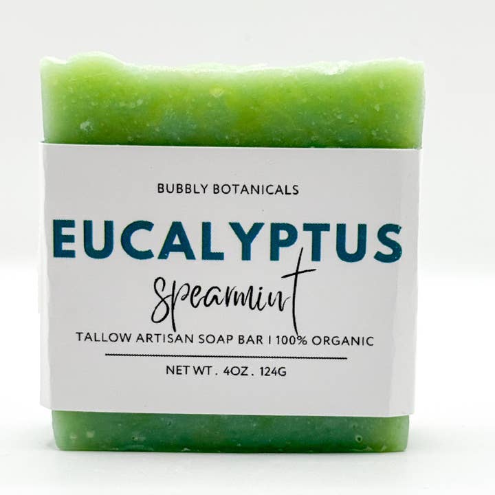 Eucalyptus Spearmint Tallow Soap – Invigorating Scent Natural Soap for wholesale by Bubbly Botanicals