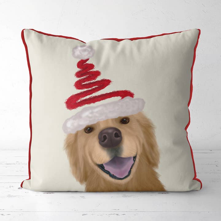 Golden Retriever Santa Hat Juleferiepudepude for engroshandel hos FabFunky Ltd