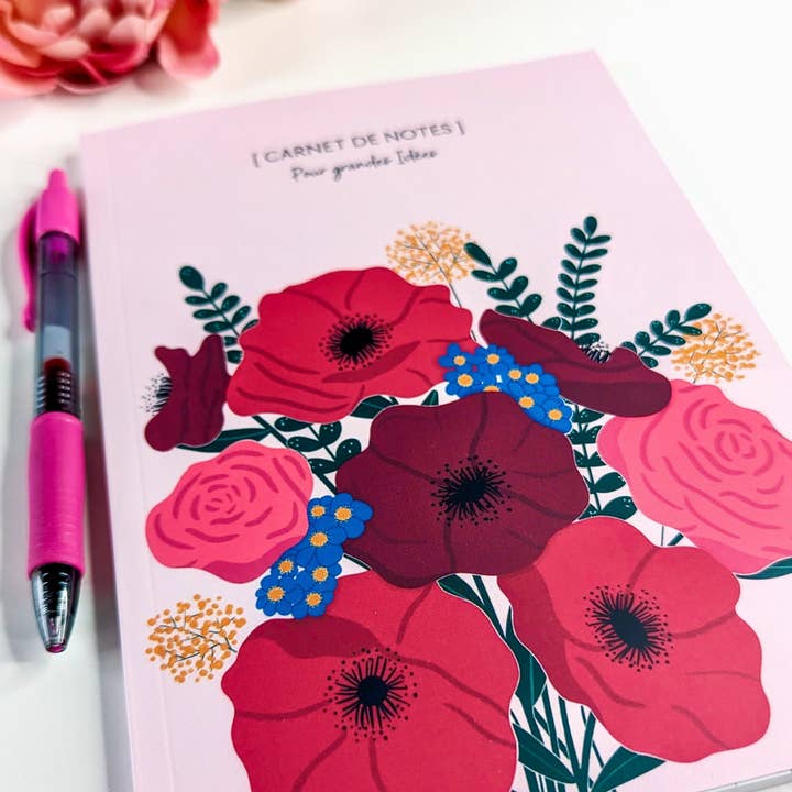 Avril & Novembre - Wholesale Notebook - A5 Notebook - Perfect Binding - Anemones & Roses2