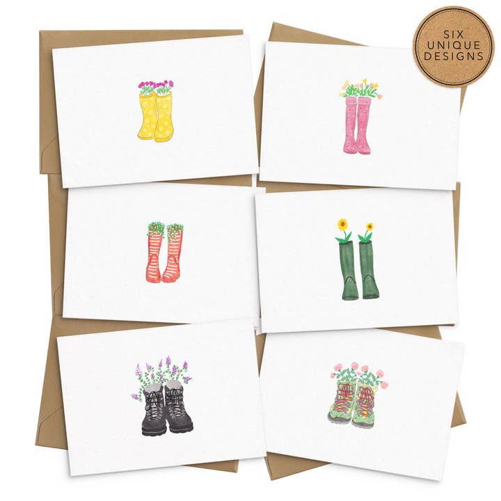 Welly Greeting Cards - Set of 6 for wholesale by Poppins & Co.