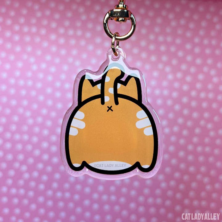 Kitty Bum Bum Orange and White Keychain Charm for wholesale by Cat Lady Alley