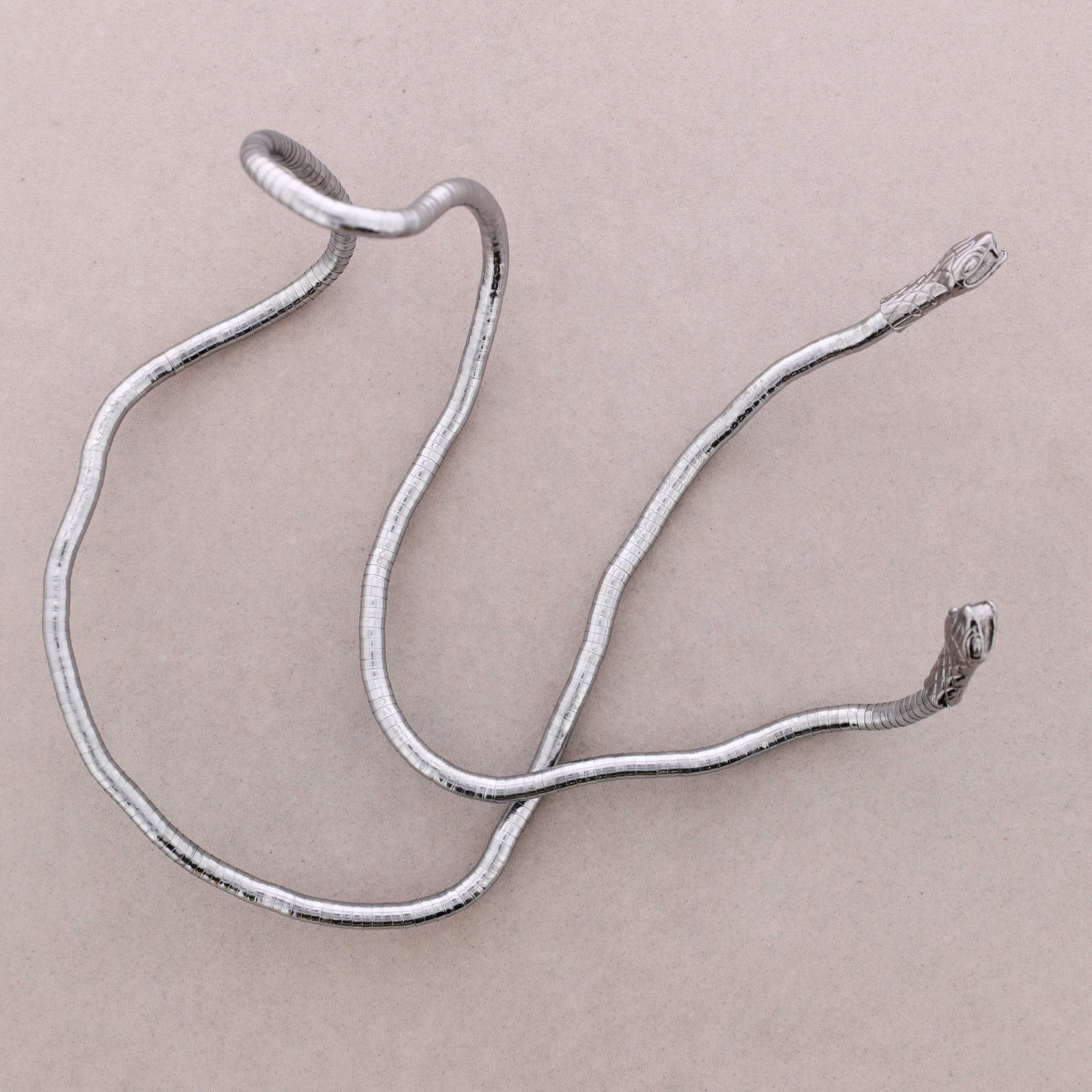 Sonata - Wholesale Snap Jewelry - Open Flexible Snake Metal Necklace1