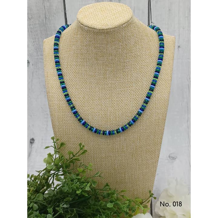 Collier perles de verre, lentille brillante, Mina pour la vente par perleperle