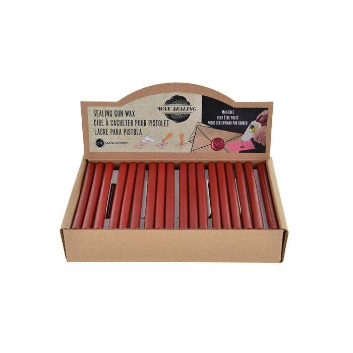 Manuscript - Wholesale Sealing Wax - Manuscript Sealing Gun Wax Sticks - box of 72 - Red0