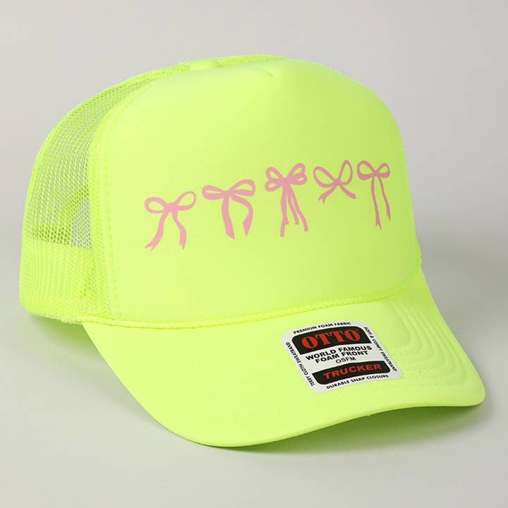 Fashion City - Wholesale Trucker hat – Women’s - Variety Ribbon Bow Design Foam Trucker Hat13