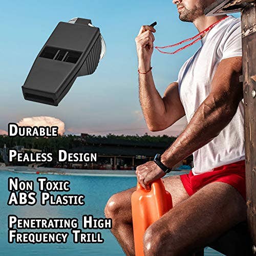 Pealess Sort Water Gear plastik nødråbskald - sikker fløjte for engroshandel på Faire2