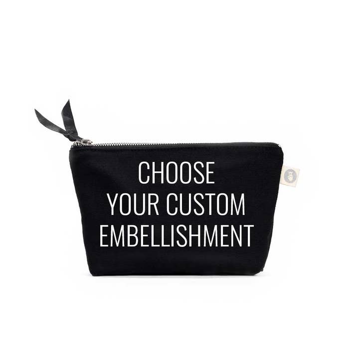 Trousse de maquillage avec logo personnalisé - Noir NOUVEAU ! pour la vente par Quilted Koala