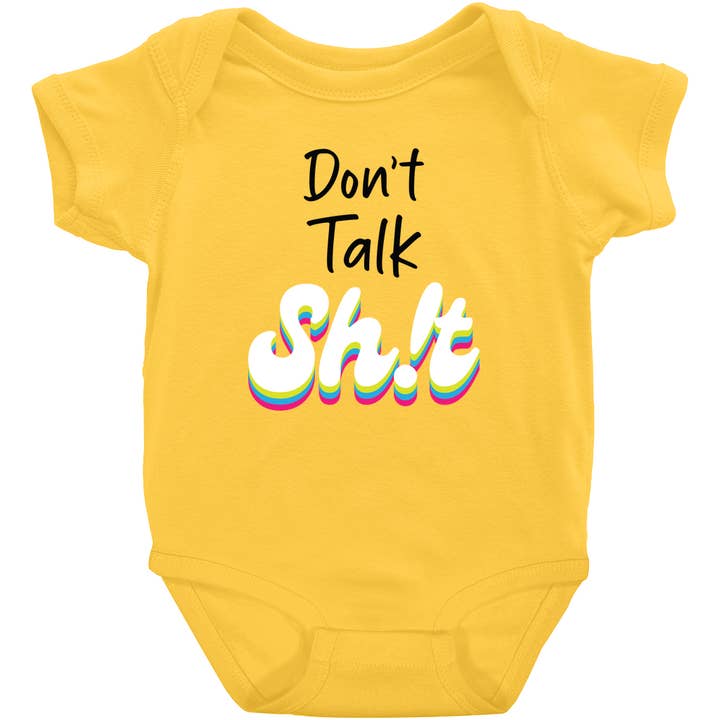 Ne parle pas de m*rde design à manches courtes 3 pour la vente par Potty Mouth Tots