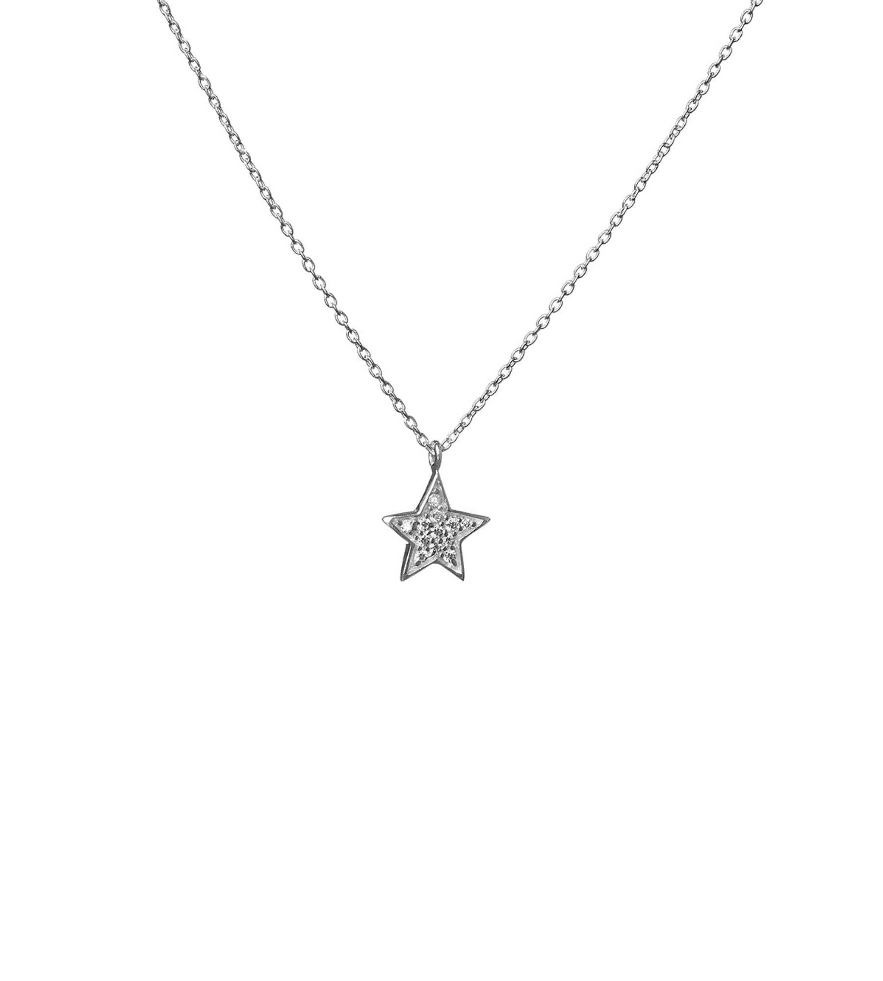 Heart and Lotus Sterling Silver Jewelry - Vente Colliers à pendentif - Collier Étoile Brillante en Zircon Cubique + Or6