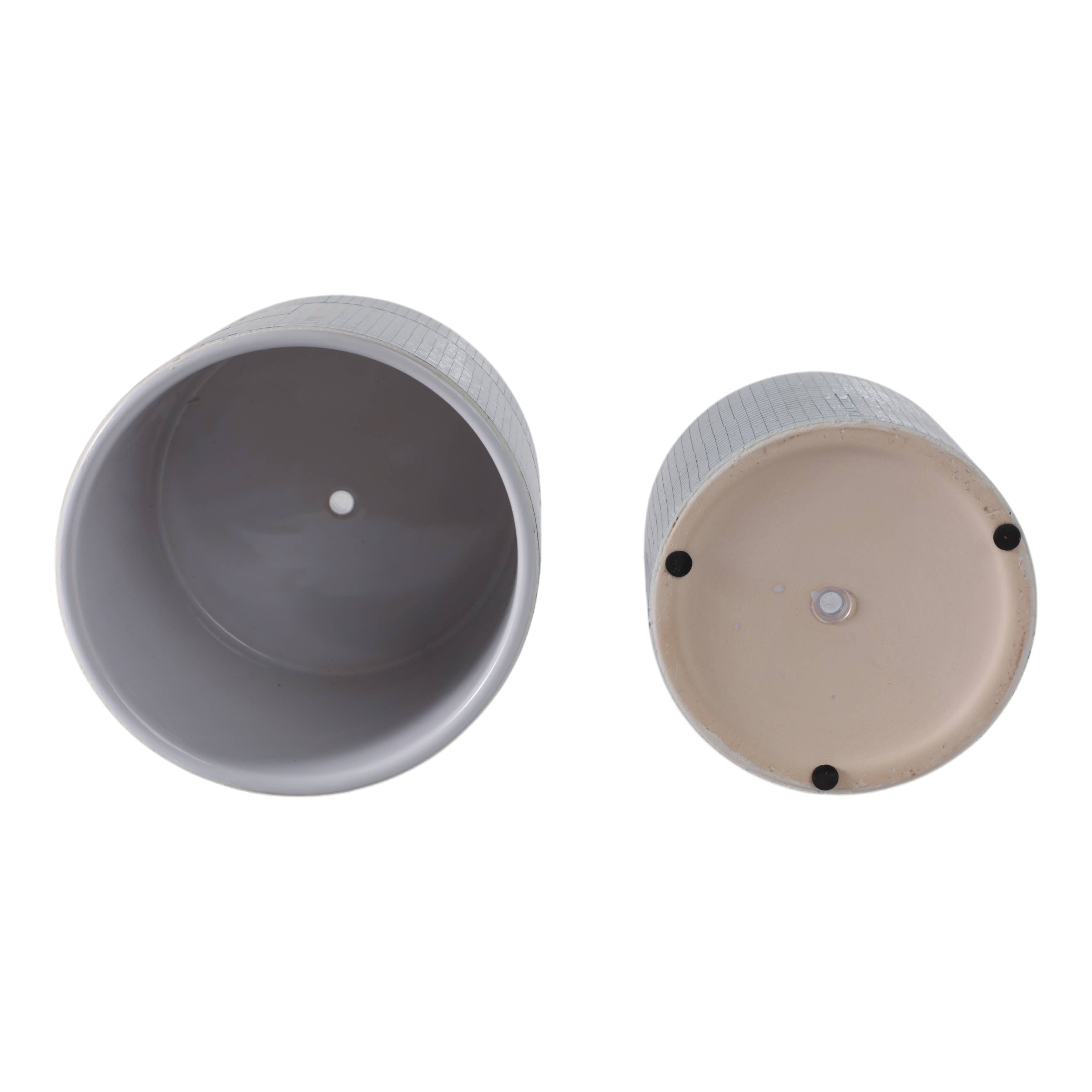 Sagebrook Home - Wholesale Plant Pot - Planters Set of 2 - Silver Ceramic Disco Mirror, 6/7 in.10