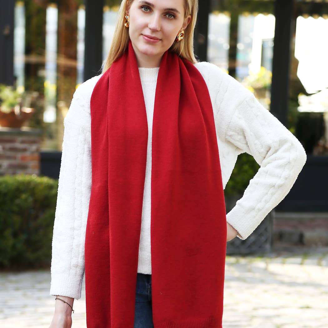 Fashion City - Wholesale Scarf - Women's - Solid Color Soft Ribbed Oblong Scarf3