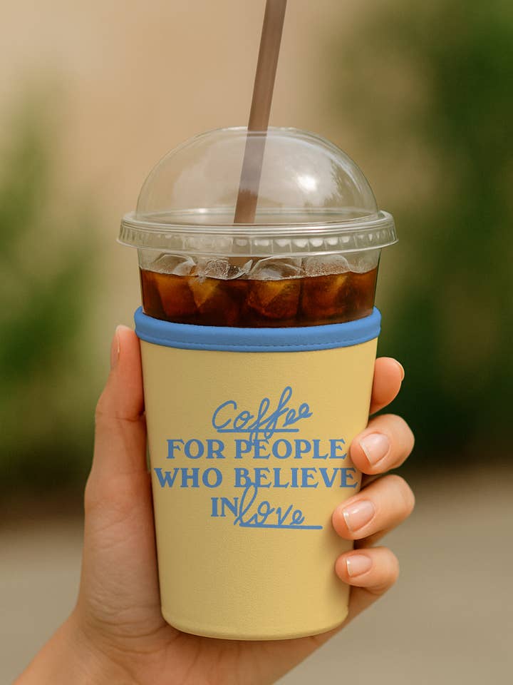Coffee for People Who Believe In Love Drink Sleeve for wholesale by Enchantment Creative, LLC